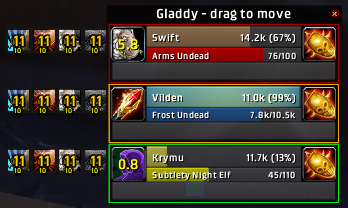 TBC2.43版Gladdy竞技场框体 比如大脚自带的好